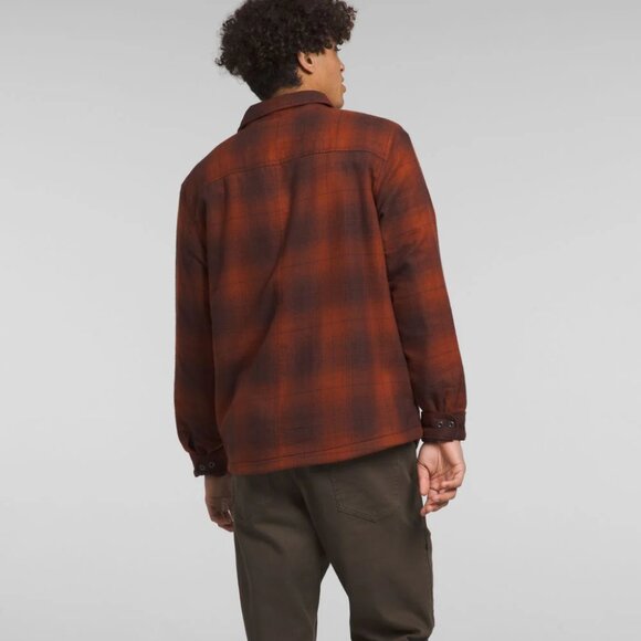 NEW THE NORTH FACE Fleece Lined Eco Insulated Campshire Shirt Brandy Brown 563mn - Picture 3 of 5